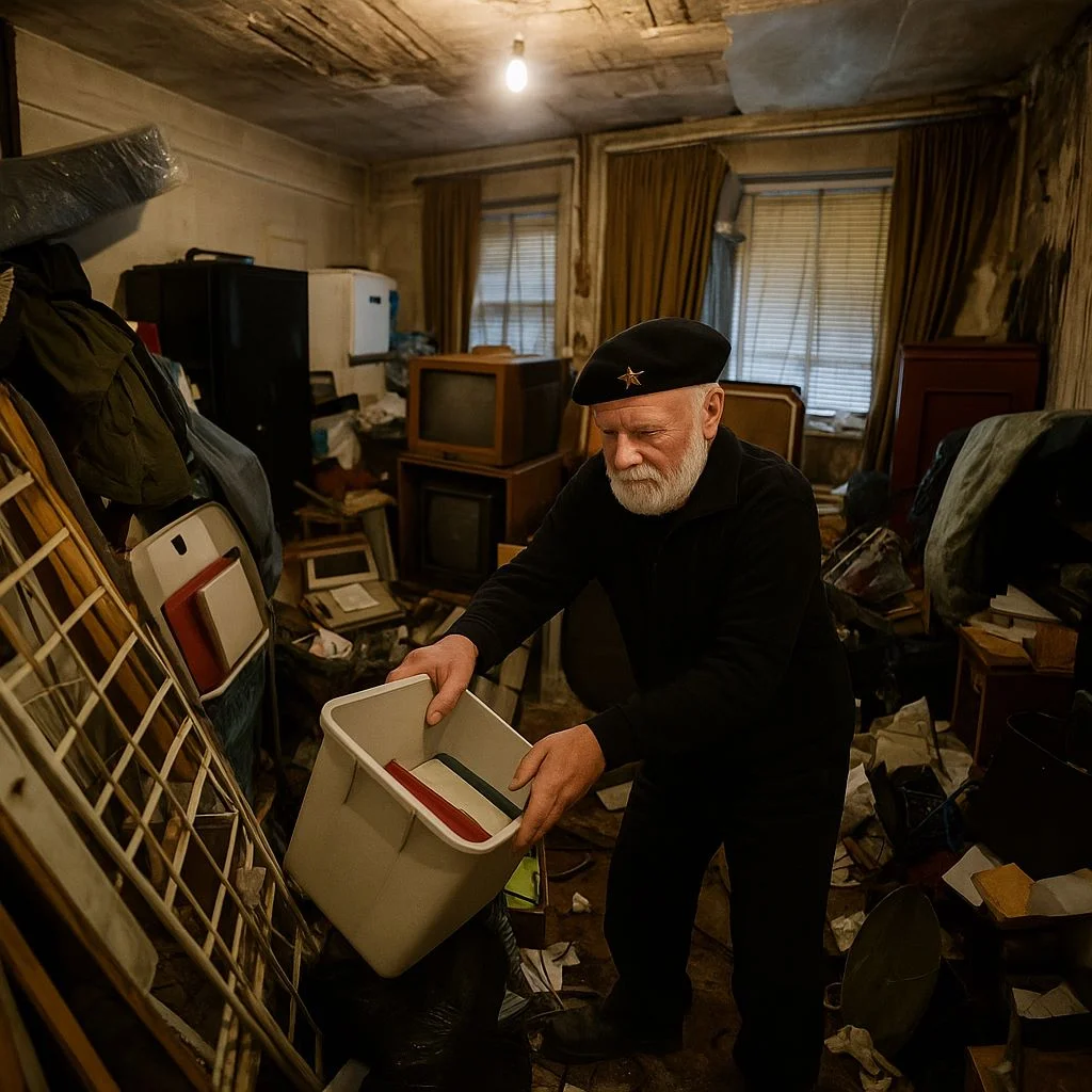 Mann mit Box im Chaosraum